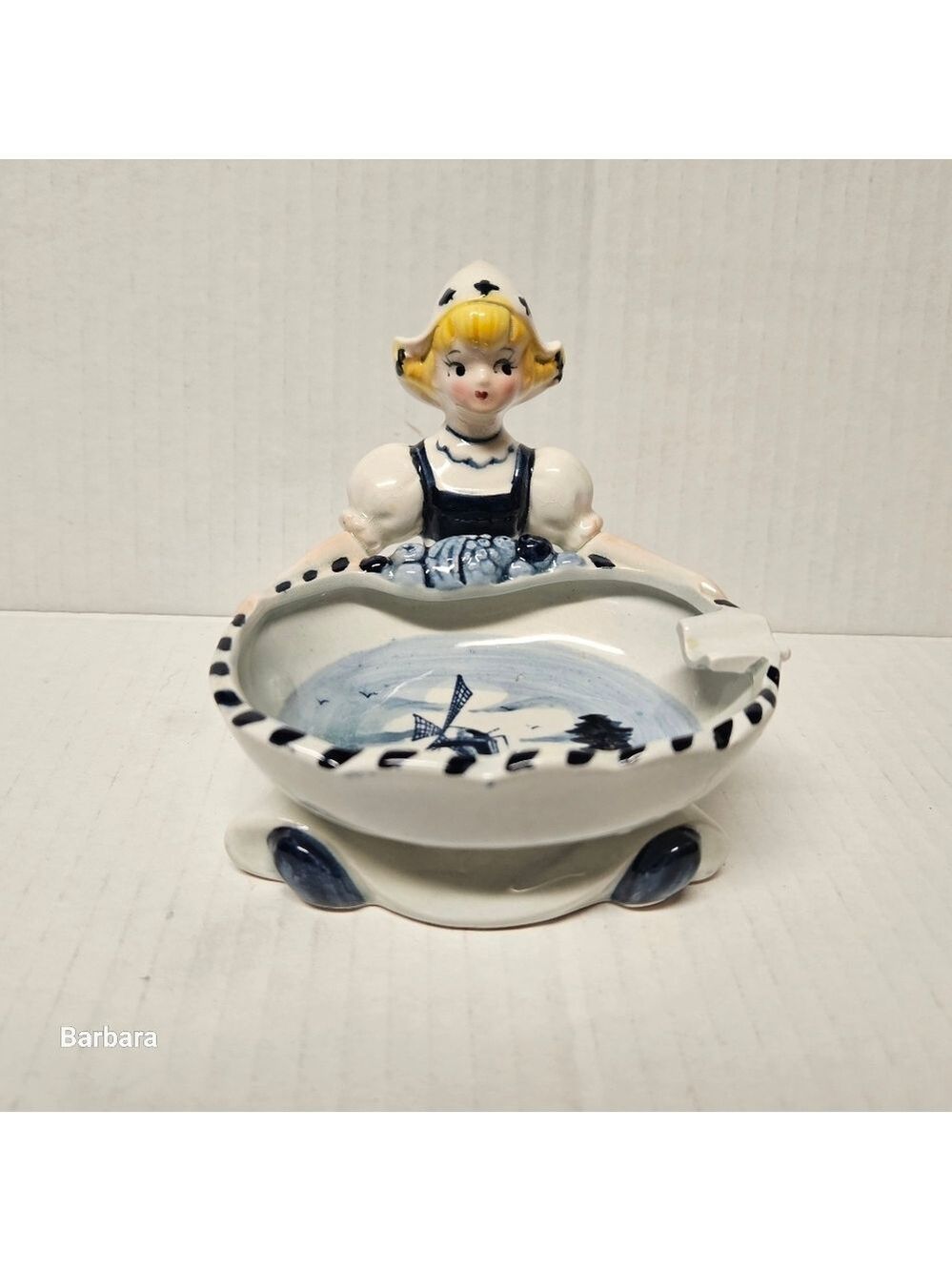 Vintage 50s/60s Japan Handpainted Dutch Girl Ashtray